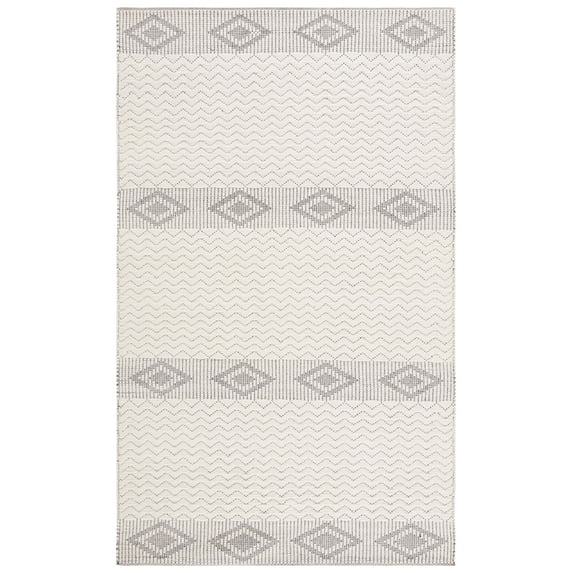 SAFAVIEH Natura Twyla Southwestern Wool Area Rug, Ivory/Black, 5' x 8'
