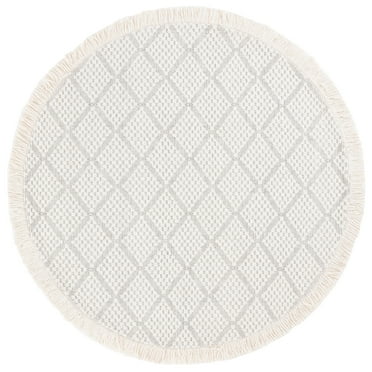SAFAVIEH Natura Ulric Diamond Area Rug, Ivory/Grey, 6' x 6' Round