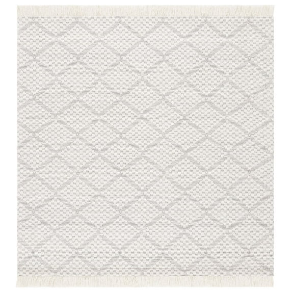 SAFAVIEH Natura Ulric Diamond Area Rug, Ivory/Grey, 6' x 6' Square