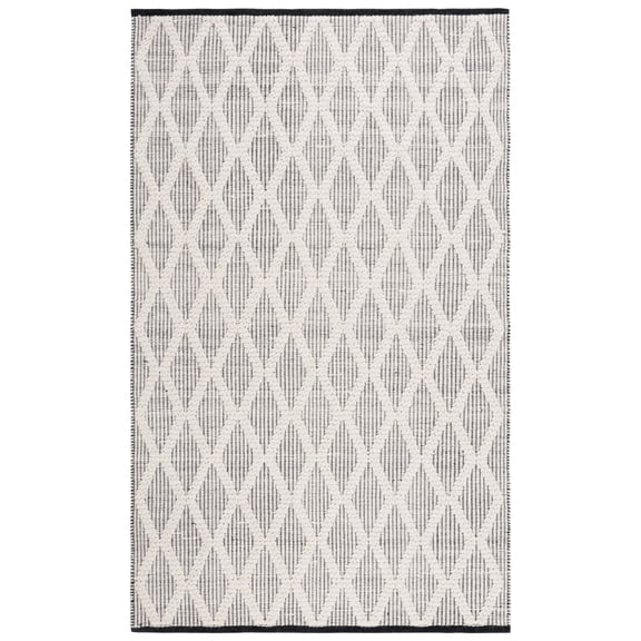 SAFAVIEH Natura Urban Diamond Area Rug, Black/Ivory, 3' x 5'