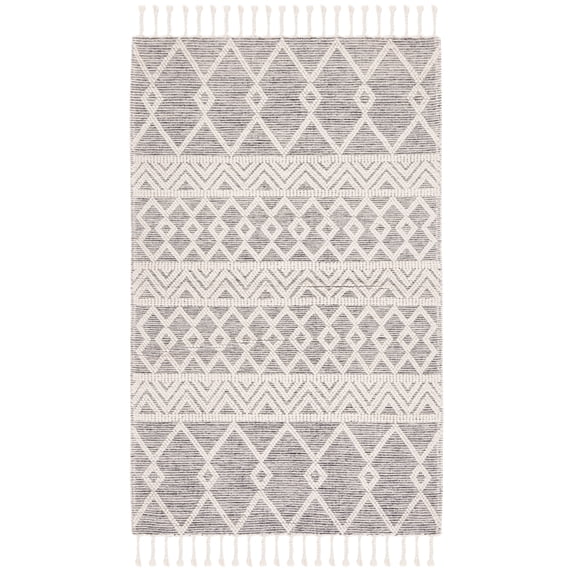 SAFAVIEH Natura Velasco Southwestern Wool Area Rug, Ivory/Black, 3' x 5'