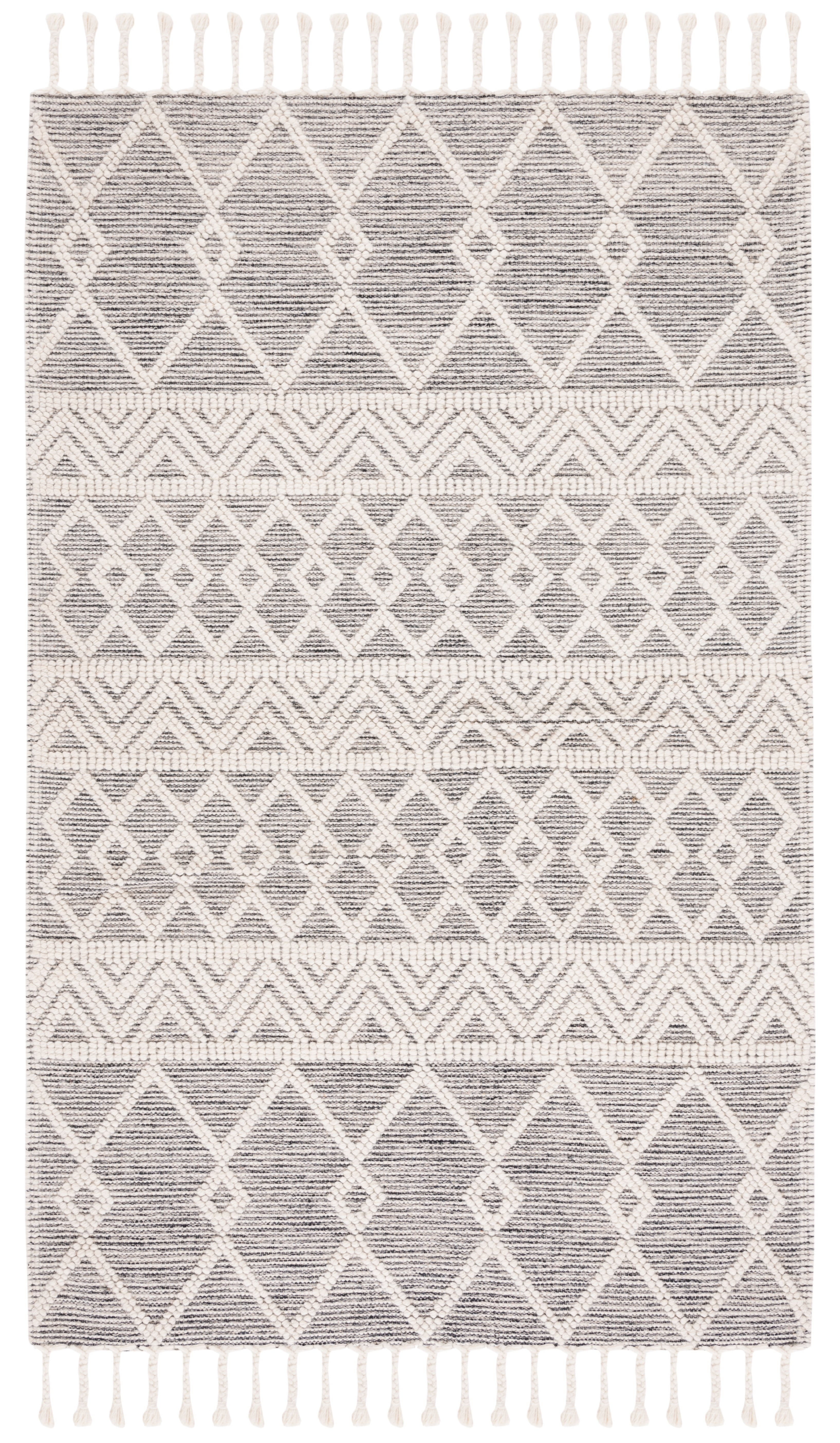 SAFAVIEH Natura Velasco Southwestern Wool Area Rug, Ivory/Black, 4' x 6'