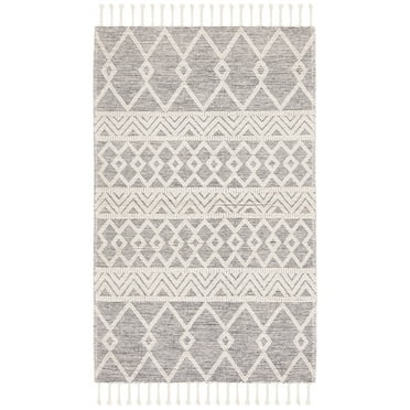 SAFAVIEH Natura Velasco Southwestern Wool Area Rug, Ivory/Black, 8' x 10'