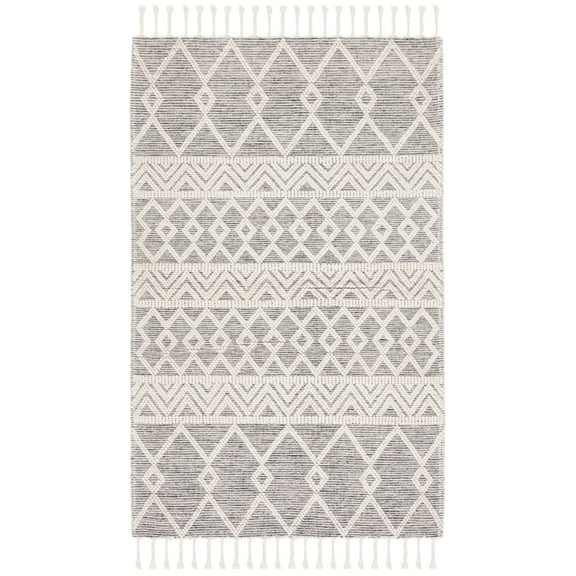 SAFAVIEH Natura Velasco Southwestern Wool Area Rug, Ivory/Black, 8' x 10'
