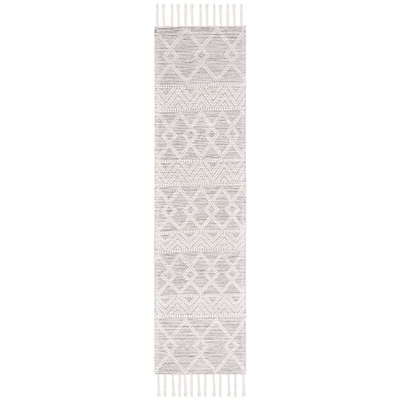 SAFAVIEH Natura Velasco Southwestern Wool Runner Rug, Ivory/Black, 2'3" x 8'