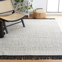 SAFAVIEH Natura Victoria Distressed Cotton Area Rug, Ivory/Black, 8' x 10'