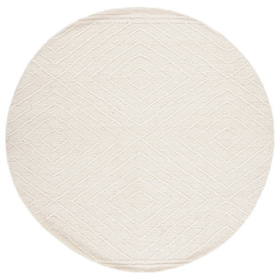SAFAVIEH Natura Walter Diamond Area Rug, Ivory, 6' x 6' Round