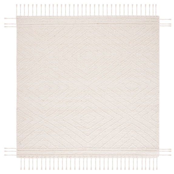 SAFAVIEH Natura Walter Diamond Area Rug, Ivory, 6' x 6' Square