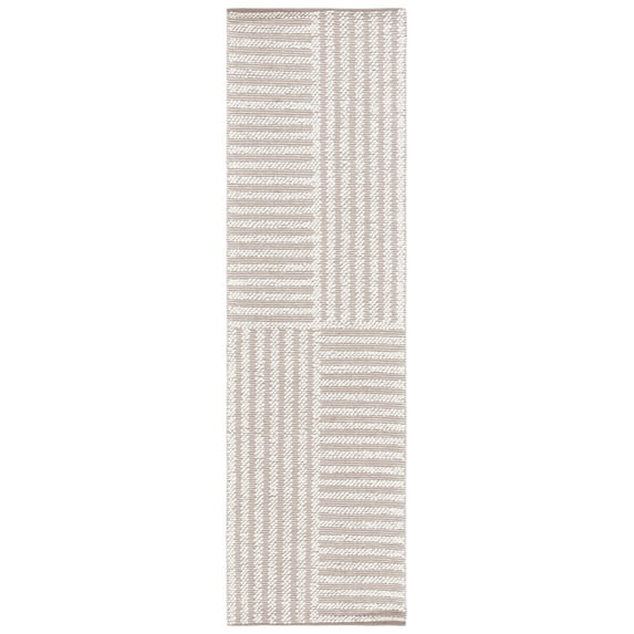 SAFAVIEH Natura Wayra Striped Runner Rug, Ivory/Taupe, 2'3" x 8'
