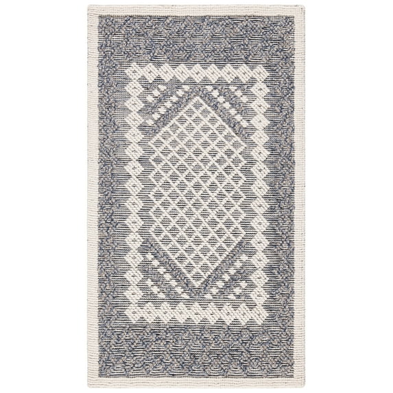 SAFAVIEH Natura Wesley Geometric Area Rug, Cream/Navy, 3' x 5'