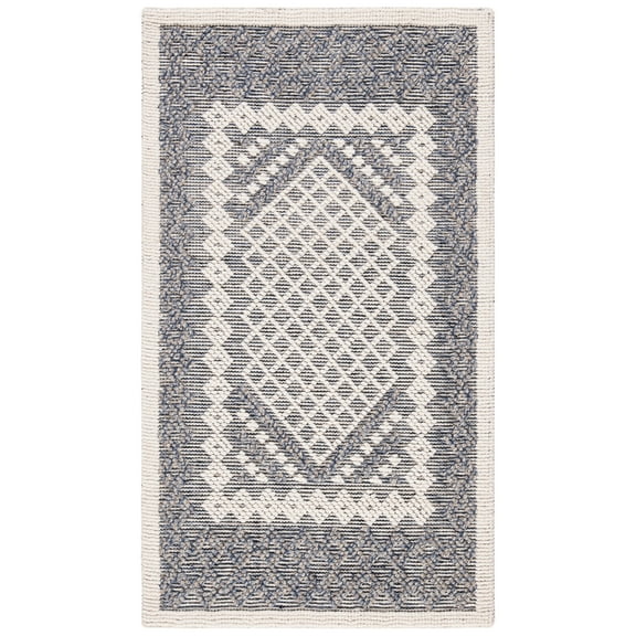 SAFAVIEH Natura Wesley Geometric Area Rug, Cream/Navy, 3' x 5'