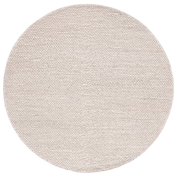 SAFAVIEH Natura Willoughby Distressed Area Rug, Grey/Ivory, 4' x 4' Round