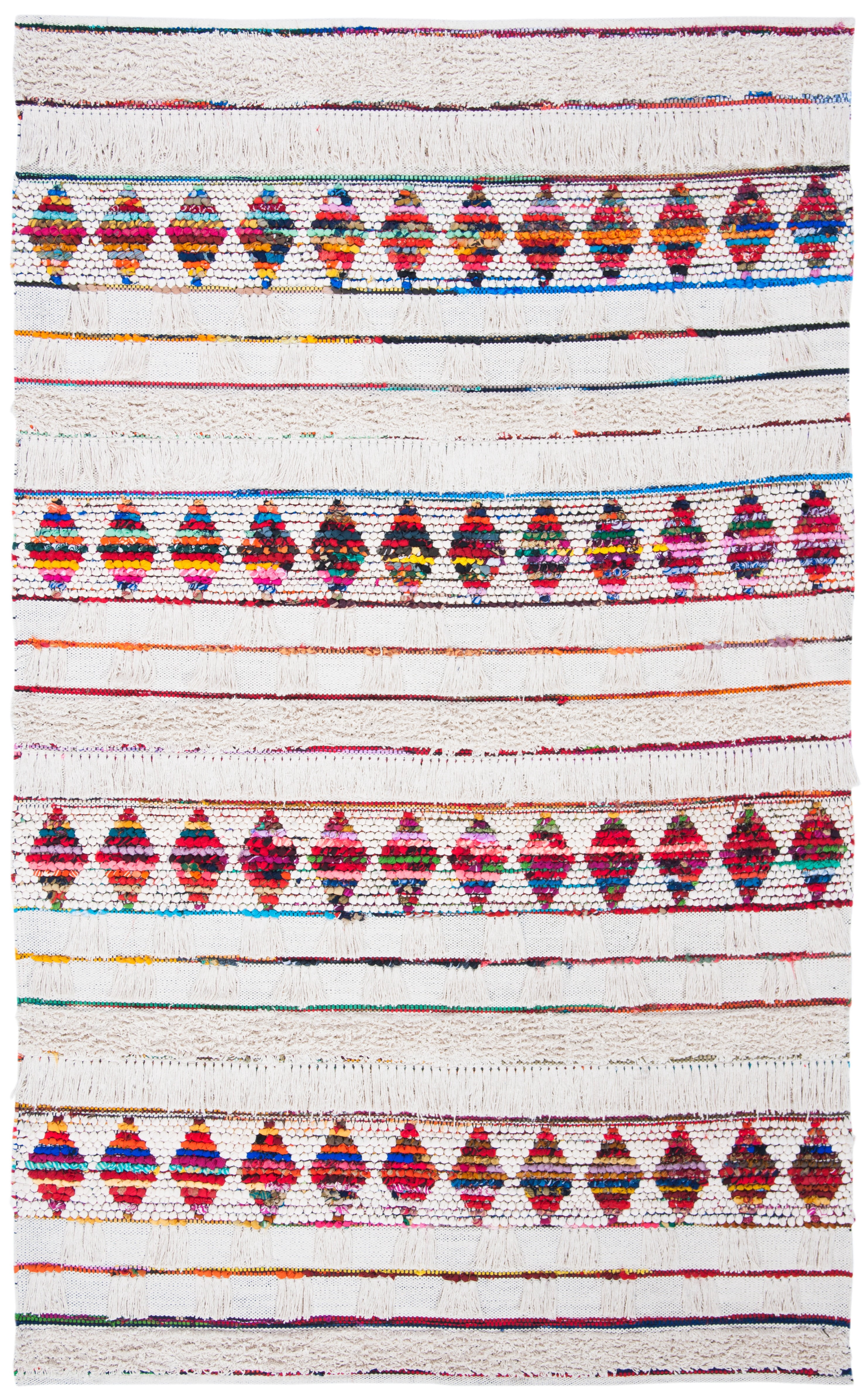 SAFAVIEH Natura Yadira Striped Area Rug, Ivory/Red, 6' x 9'