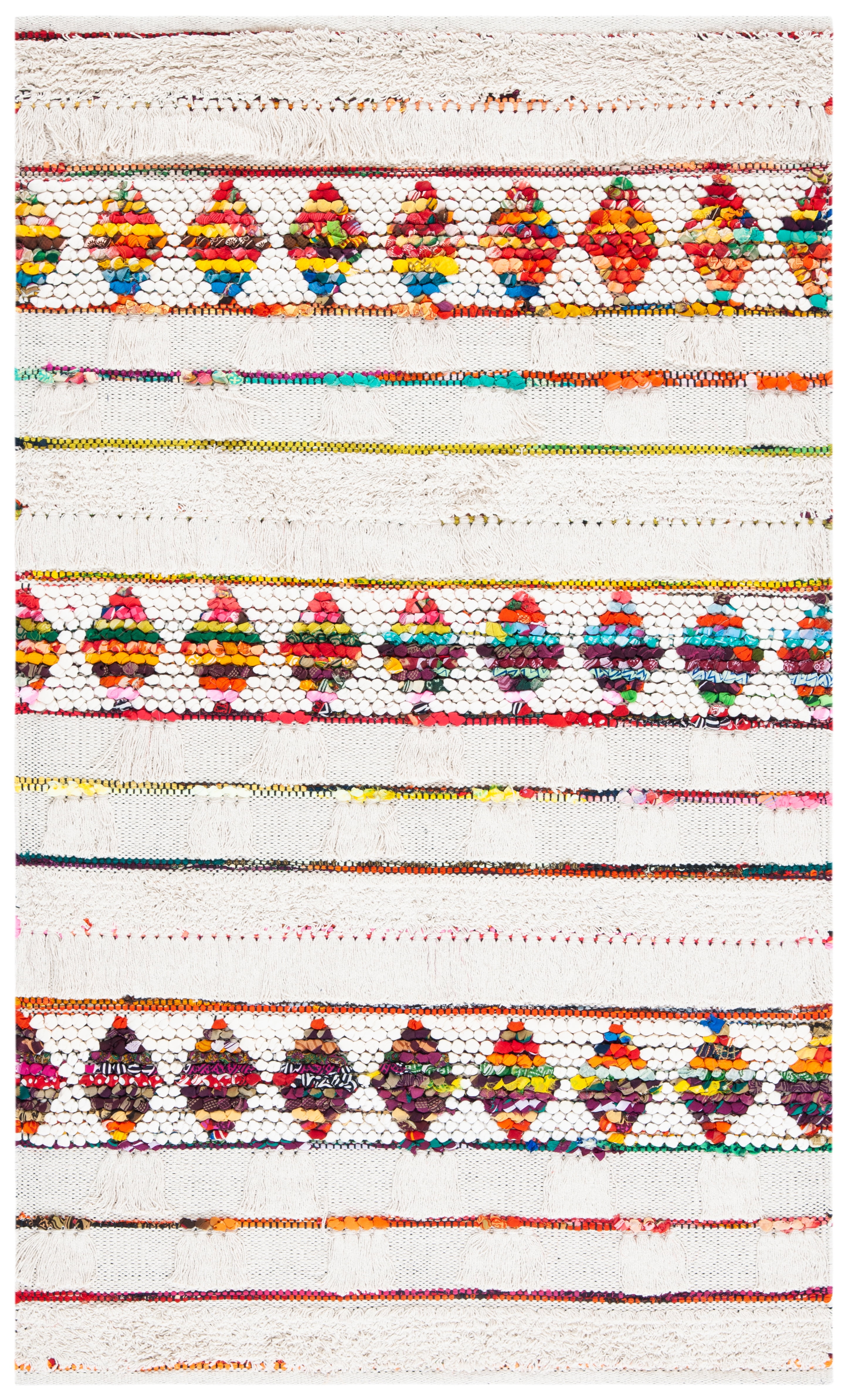 SAFAVIEH Natura Yadira Striped Area Rug, Ivory/Red, 3' x 5'