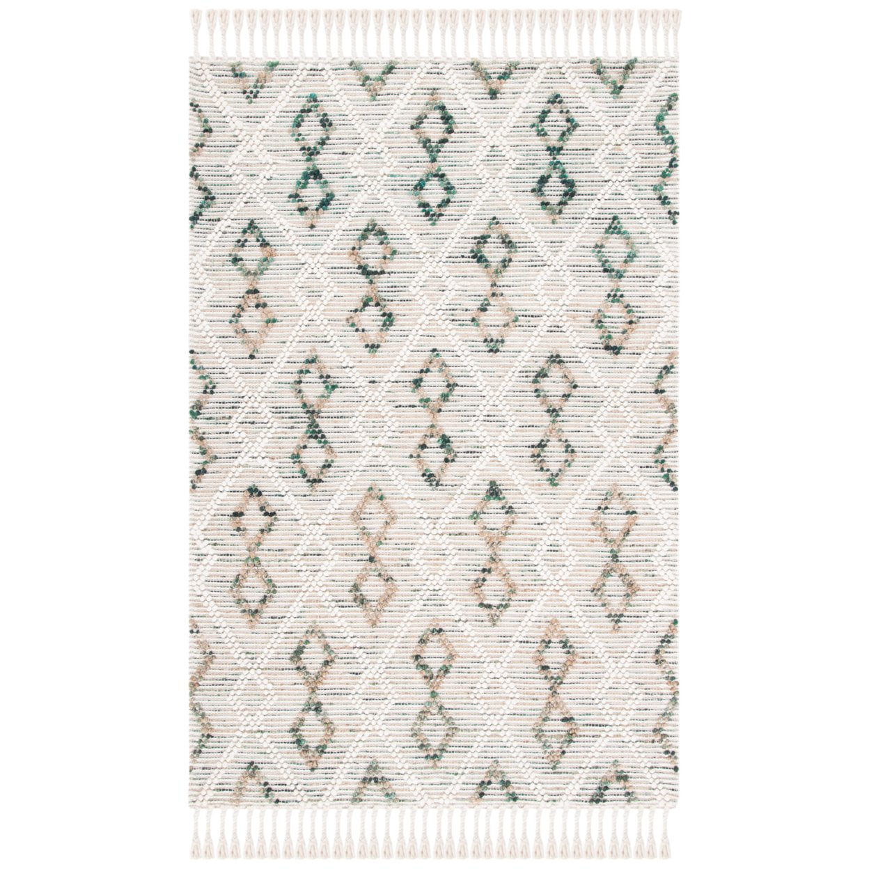 SAFAVIEH Natura Yamashita Geometric Area Rug, Ivory/Emerald, 8' x 10'