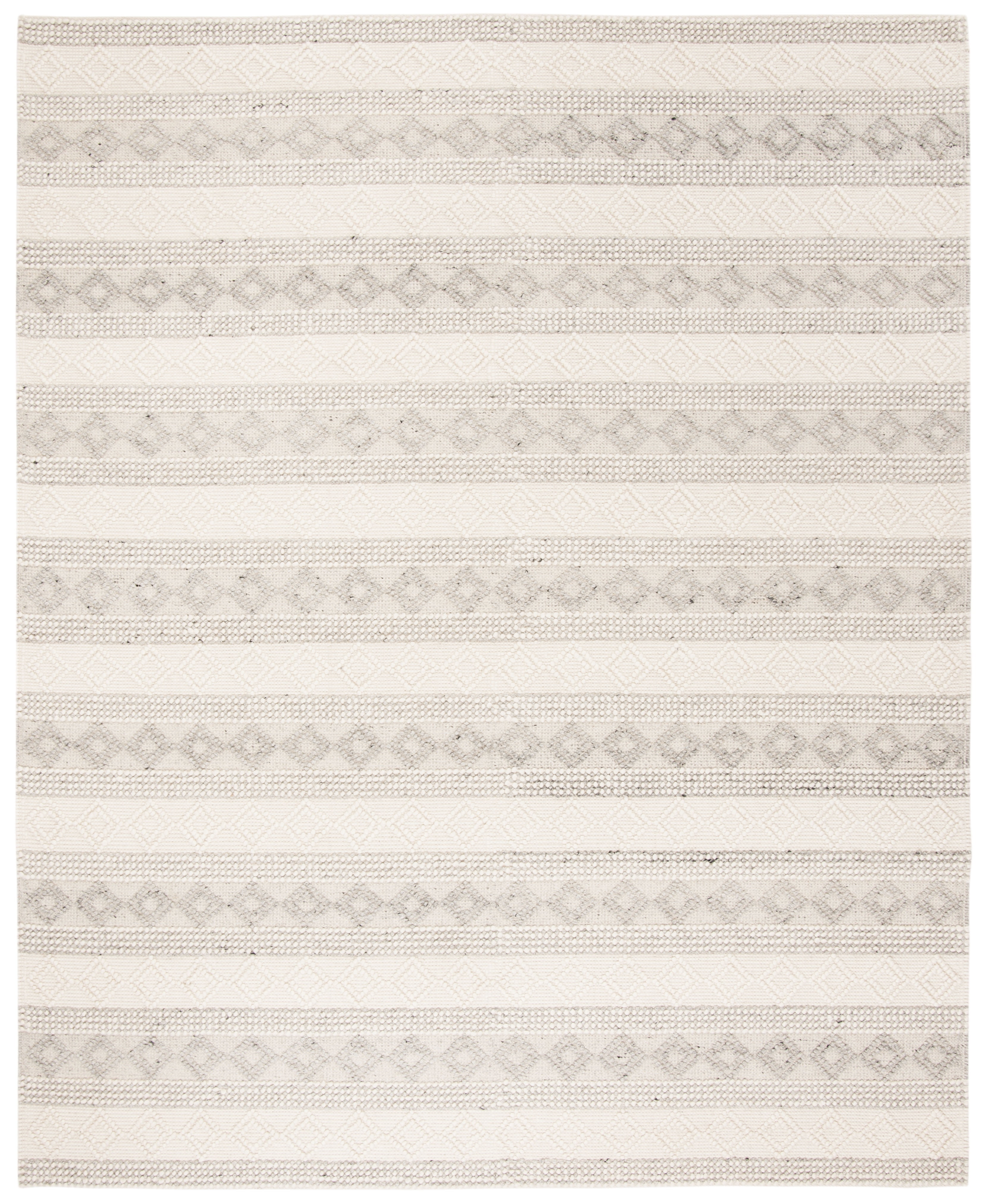 SAFAVIEH Natura York Striped Area Rug, Grey/Ivory, 10' x 14'