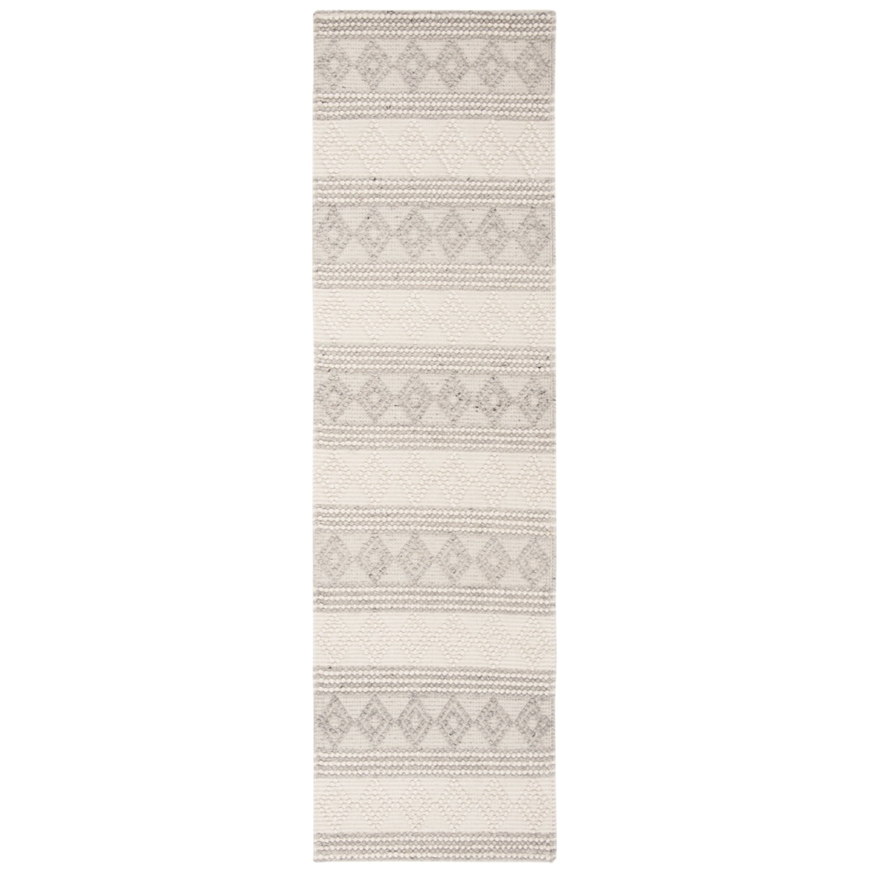 SAFAVIEH Natura York Geometric Striped Braided Jute Runner Rug, Grey