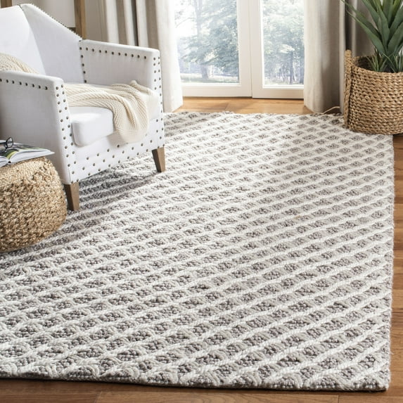 SAFAVIEH Natura Zharko Geometric Braided Area Rug, Ivory/Beige, 6' x 6' Square