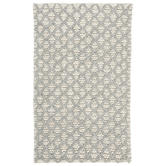 SAFAVIEH Natura Zharko Geometric Braided Area Rug, Silver/Ivory, 3' x 5'
