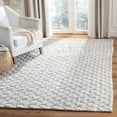 thumbnail image 1 of SAFAVIEH Natura Zharko Geometric Braided Area Rug, Silver/Ivory, 6' x 6' Square, 1 of 7