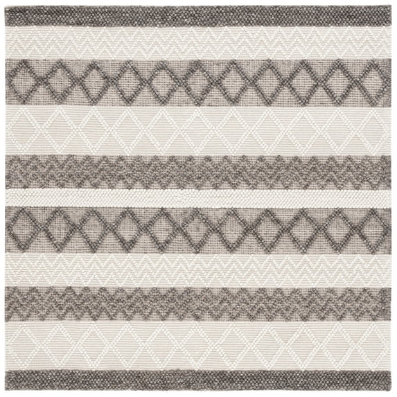 SAFAVIEH Natura Zola Southwestern Area Rug, Ivory/Grey, 6' x 6' Square