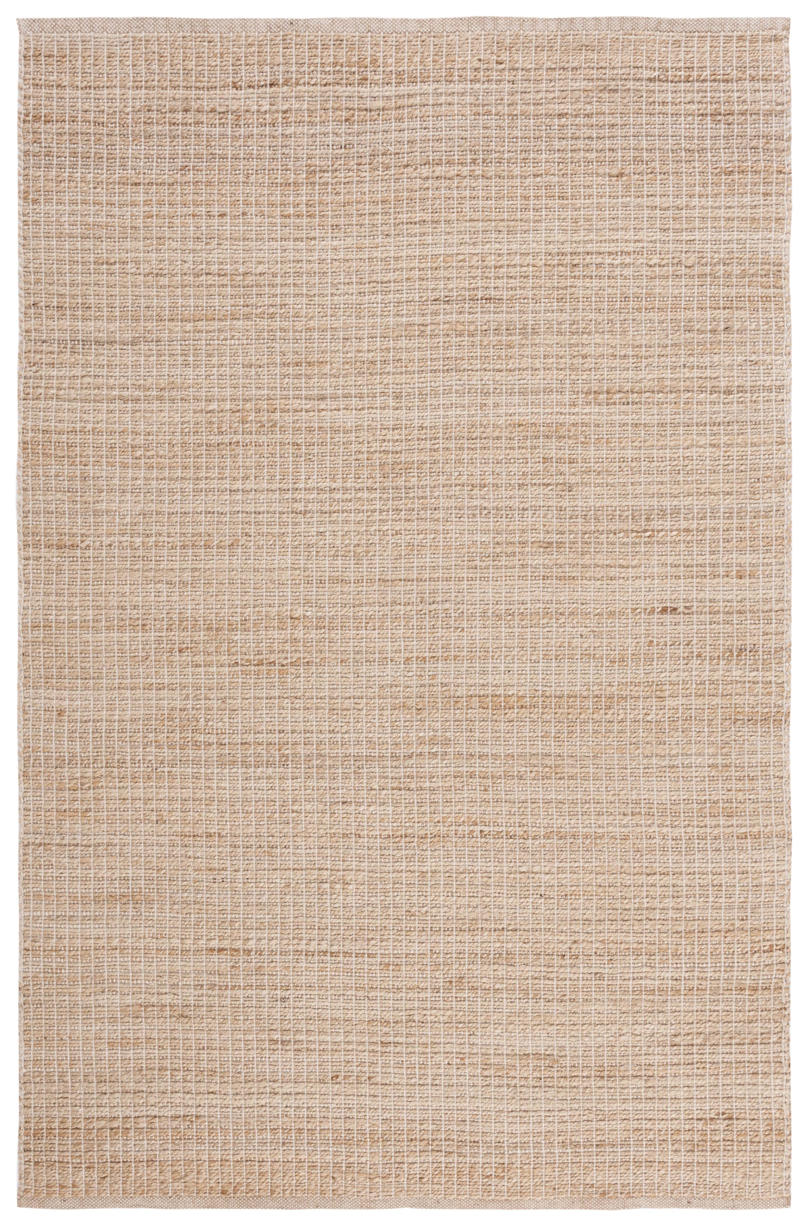 Hand-knotted Natural Beige Wool Rectangular Accent Rug