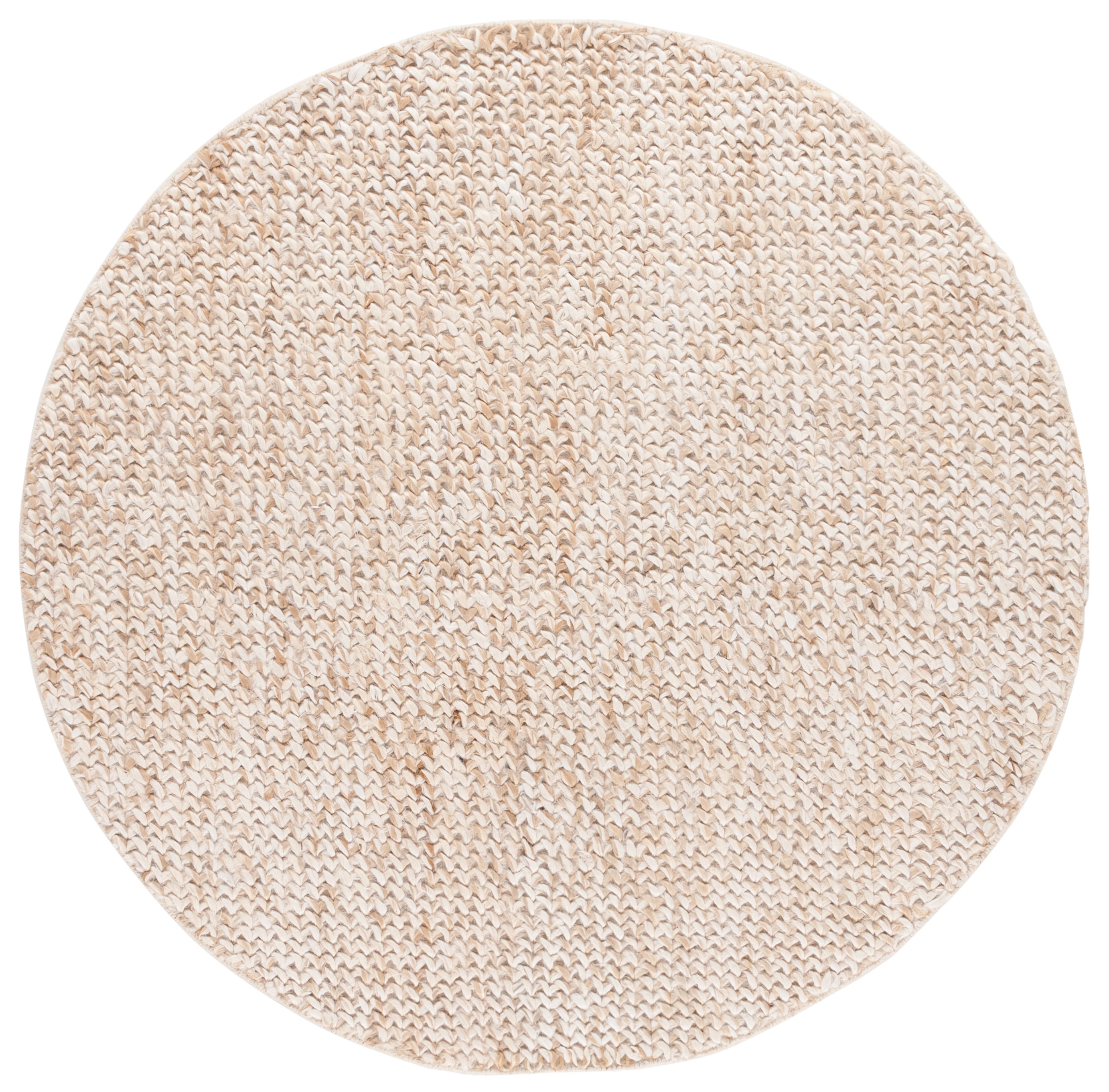 SAFAVIEH Natural Fiber Alayna Solid Area Rug, Natural/Bleach, 6' x 6' Round