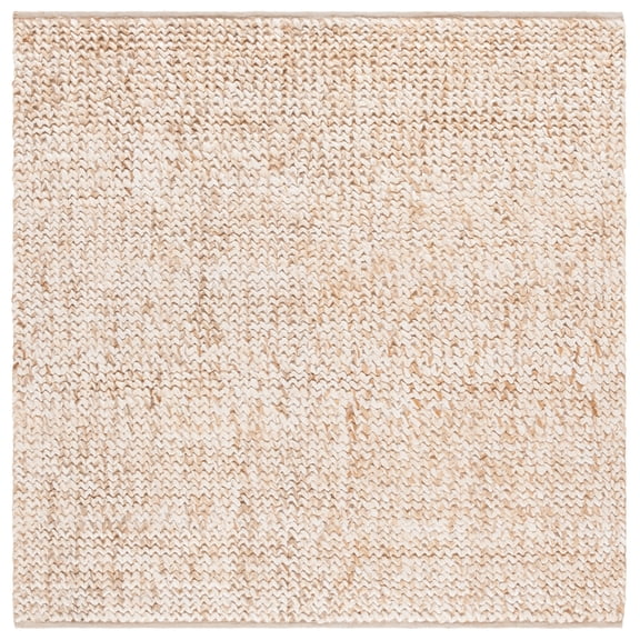 SAFAVIEH Natural Fiber Alayna Solid Area Rug, Natural/Bleach, 6' x 6' Square