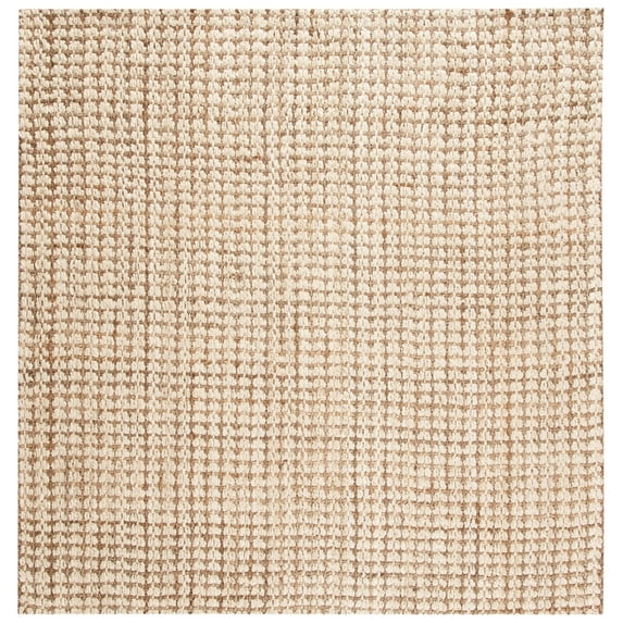 SAFAVIEH Natural Fiber Aletha Solid Area Rug, Ivory/Natural, 3' x 3' Square