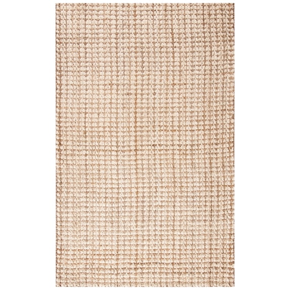 SAFAVIEH Natural Fiber Aletha Solid Jute Area Rug, Ivory/Natural, 4' x 6'