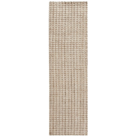 SAFAVIEH Natural Fiber Aletha Solid Jute Runner Rug, Ivory/Light Brown, 2'3" x 8'