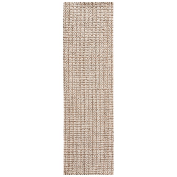 SAFAVIEH Natural Fiber Aletha Solid Jute Runner Rug, Ivory/Light Brown, 2'3" x 8'