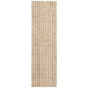 SAFAVIEH Natural Fiber Aletha Solid Jute Runner Rug, Ivory/Natural, 2'3" x 8'