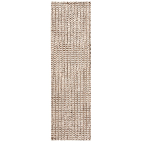 SAFAVIEH Natural Fiber Aletha Solid Runner Rug, Ivory/Light Brown, 2'3" x 10'