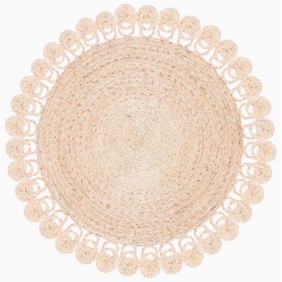 SAFAVIEH Natural Fiber Algernon Geometric Area Rug, Natural, 4' x 4' Round
