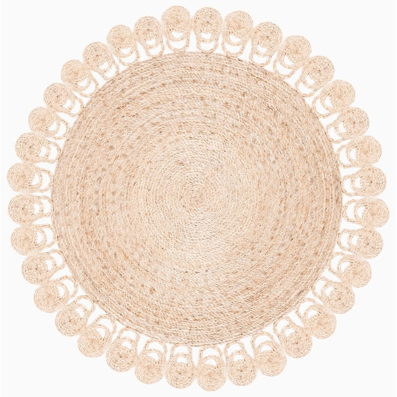 SAFAVIEH Natural Fiber Algernon Geometric Area Rug, Natural, 5' x 5' Round