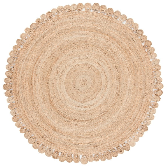 SAFAVIEH Natural Fiber Algernon Geometric Area Rug, Natural, 7' x 7' Round
