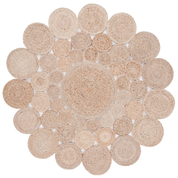 SAFAVIEH Natural Fiber Allen Geometric Area Rug, Natural, 7' x 7' Round