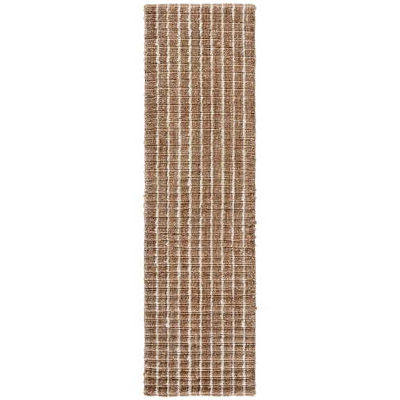 SAFAVIEH Natural Fiber Amina Striped Runner Rug, Natural/Bleach, 2'3" x 8'