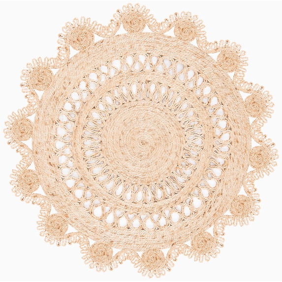 SAFAVIEH Natural Fiber Amyas Geometric Area Rug, Natural, 3' x 3' Round