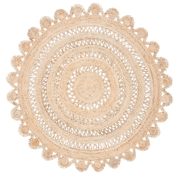 SAFAVIEH Natural Fiber Amyas Geometric Area Rug, Natural, 8' x 8' Round