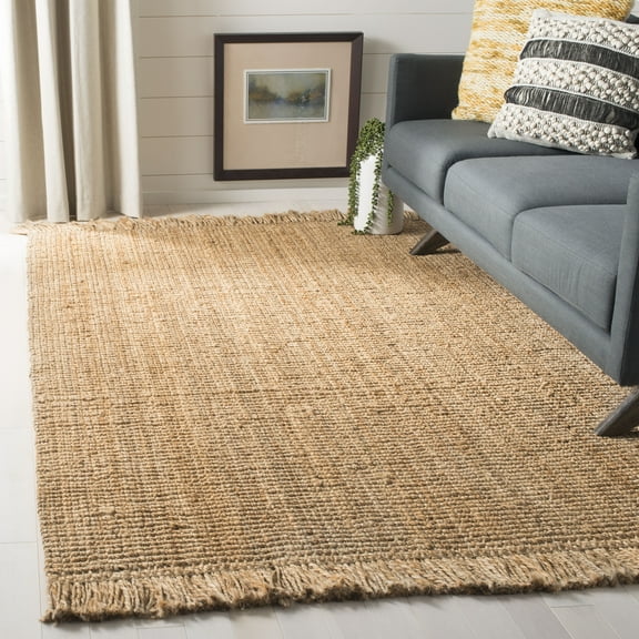 SAFAVIEH Natural Fiber Andreas Solid Jute Area Rug, Natural, 5' x 8'