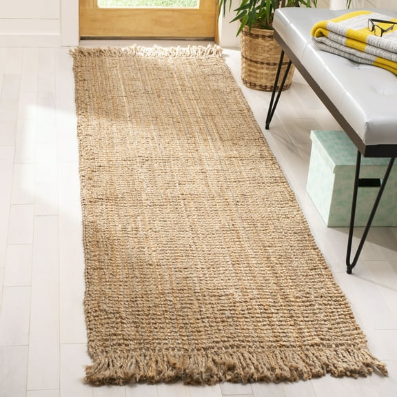 SAFAVIEH Natural Fiber Andreas Solid Jute Runner Rug, Natural, 2'6" x 8'