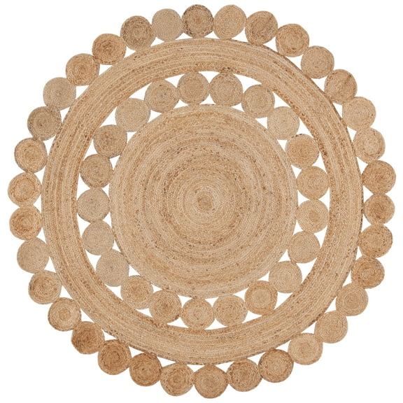 SAFAVIEH Natural Fiber Angelina Geometric Area Rug, Natural, 6' x 6' Round