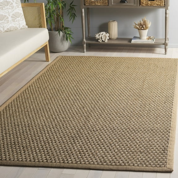 SAFAVIEH Natural Fiber Arbor Bordered Area Rug, Natural/Beige, 3' x 5' - Coastal Design, Natural & Beige, Seagrass, Ideal for Entryway, Kitchen, Living Room, Office, Bathroom, Bedside
