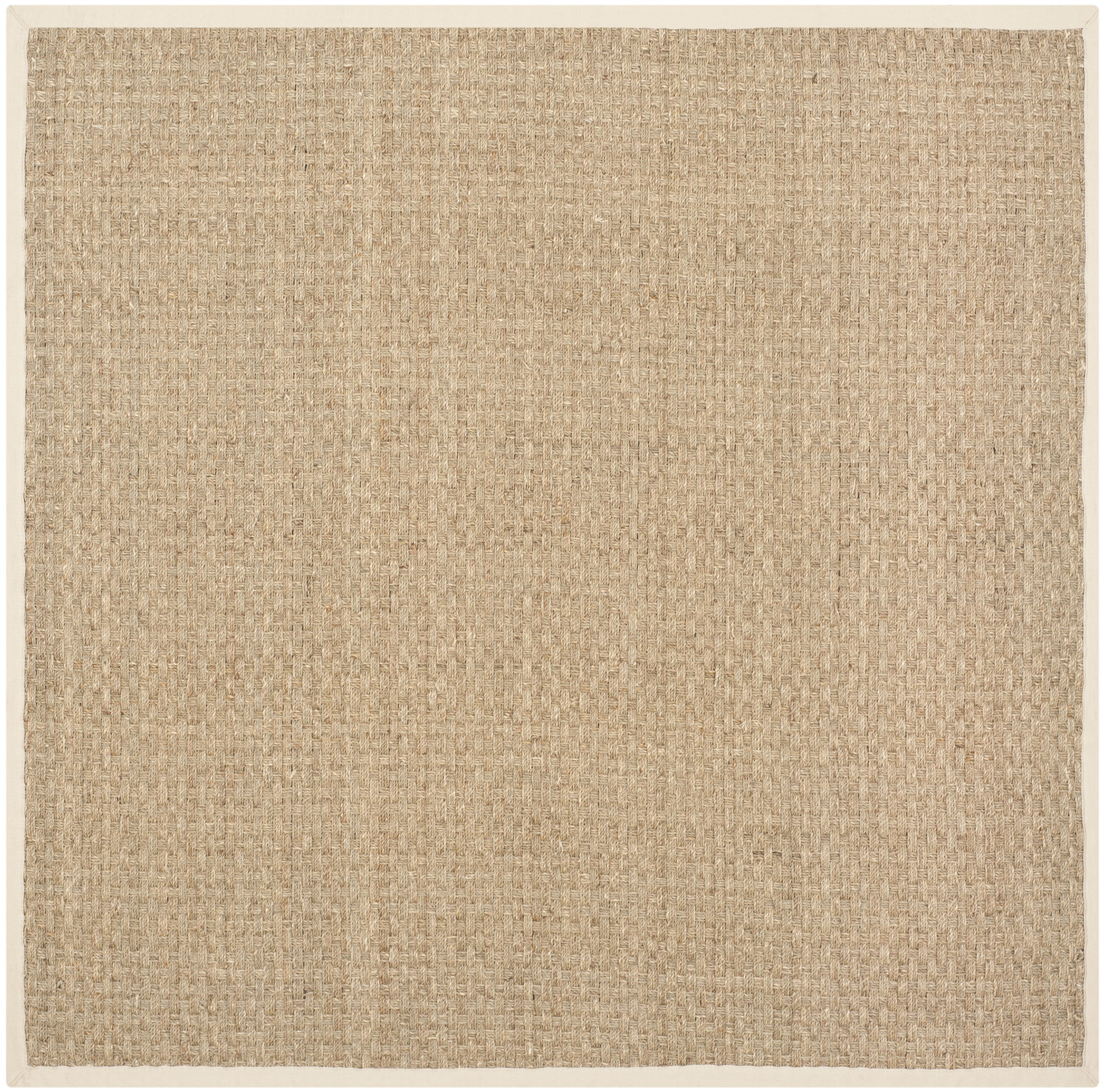 Natural Beige Cotton Square 4' x 4' Area Rug