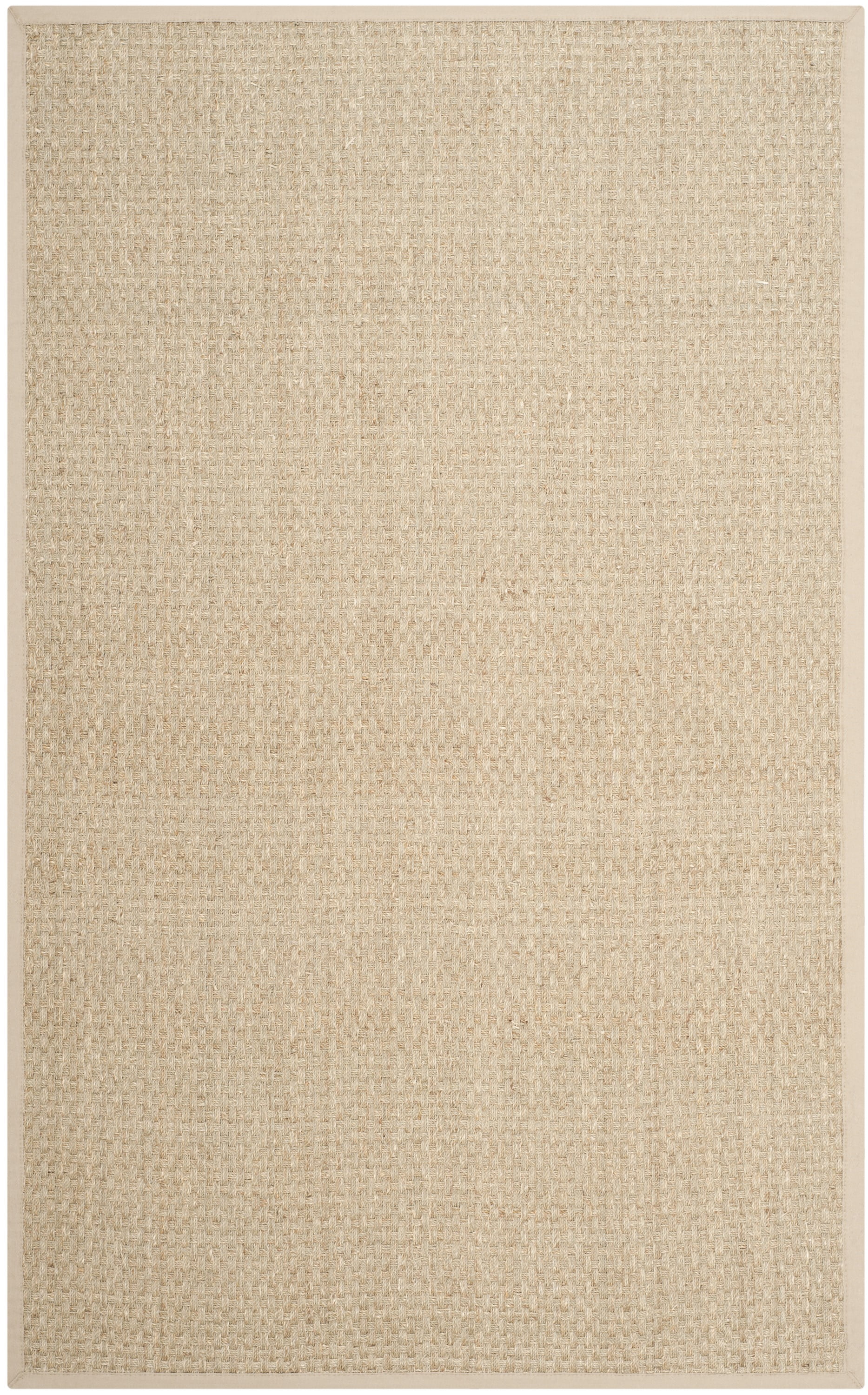 Natural Beige Flat Woven Cotton Area Rug 4' x 6'