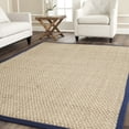 thumbnail image 1 of SAFAVIEH Natural Fiber Arbor Bordered Area Rug, Natural/Navy Blue, 2' x 3' - Coastal Design, Natural & Navy Blue, Seagrass, Ideal for Entryway, Kitchen, Living Room, Office, Bathroom, Bedside, 1 of 12