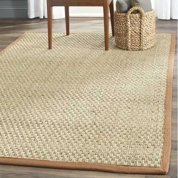 SAFAVIEH Natural Fiber Arbor Bordered Area Rug, Natural/Brown, 10' x 14' - X-Large - Coastal Design, Natural & Brown, Seagrass, Ideal for Entryway, Kitchen, Living Room, Office