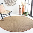 thumbnail image 1 of SAFAVIEH Natural Fiber Arbor Bordered Area Rug, Natural/Brown, 6' x 6' Round - Coastal Design, Natural & Brown, Seagrass, Ideal for Entryway, Kitchen, Living Room, Office, 1 of 11